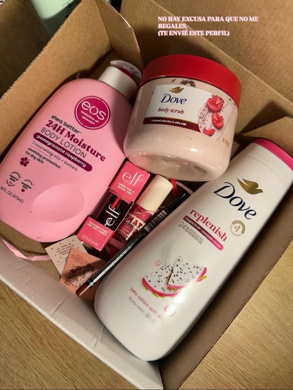 Dove & EOS Pink Body Care Bundle with ELF Lip Products
